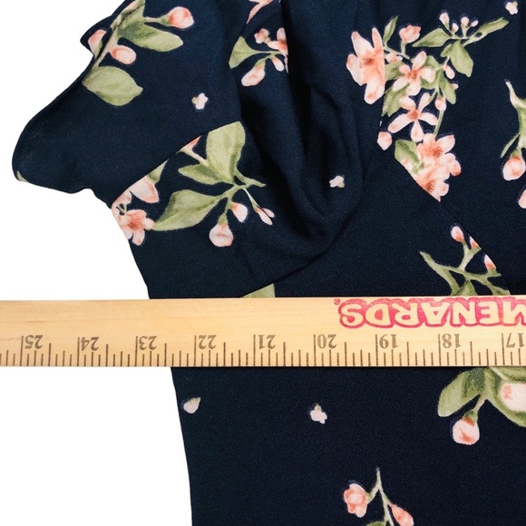 Jessica Howard Size 16 Maxi Dress Navy Blue Summer Floral Button Front - Picture 7 of 13